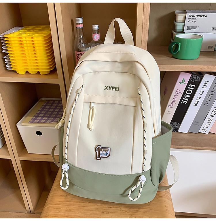 

Рюкзак для путешествий Xyfet с буквенным узором и эргономичной плечевой системой, школьный ранец зелёный