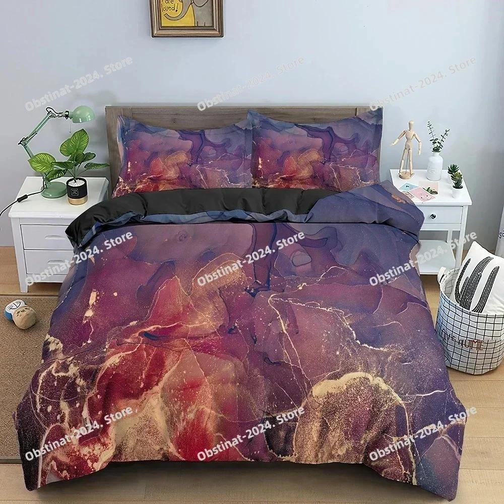 3D Printed Duvet Cover Marble Texture Bedding Set Colorful Pattern Quilt Cover Twin King Comforter Covers With Pillowcase
