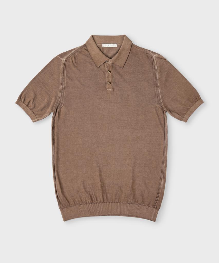 PANICALE Sand Garment-Dyed Polo Knit