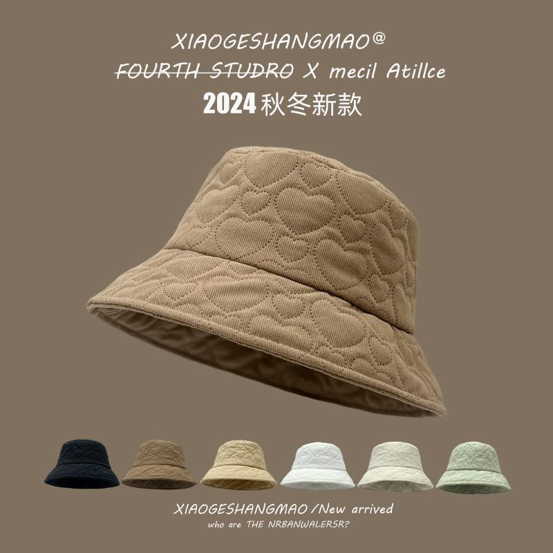 New Hat Women's Winter Plain All-match Basin Hat Autumn and Winter Face Small Bucket Hat Warm Bucket Hat