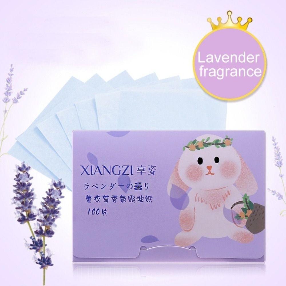 100PCS Fragrance Facial Oil Absorbing Paper Bamboo Charcoal Natural Green Tea Anti-Grease Paper Portable Oil Blotting Paper