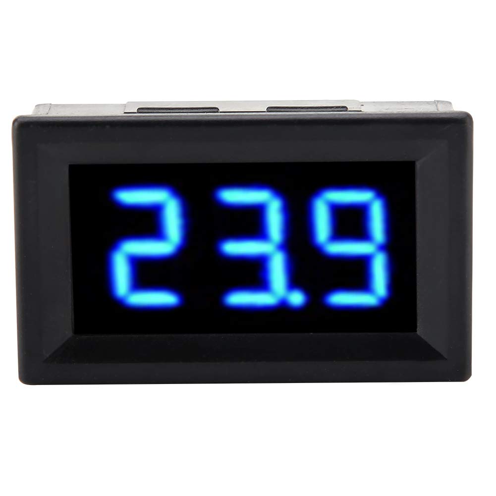 Voltage Meter, Voltmeter 0.56inch Two Wire Digital LED Display Voltage Meter for 12V 24V Battery Car (Font Backlight Color Blue)