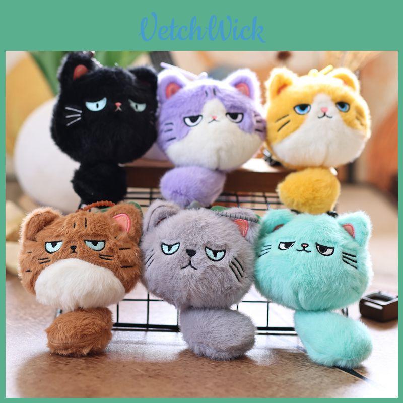 Cute Cat Plush Figure With Soft Short Plush Material For Kids And Collectors