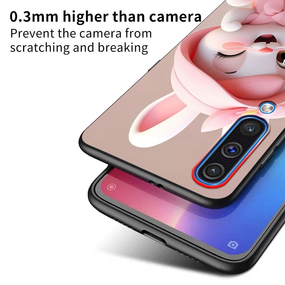 A Cute Rabbit With A Purple Hat Case for Samsung Galaxy A10s A50 A50s A02s A03s A20 A30 A20e A70 A70s A20s A30s A10 Black Cover