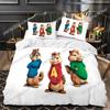 3D tištěný kreslený Chipmunk Alvin 3D povlečení Povlak na peřinu Povlaky na polštáře Jednolůžko Twin Plné Královna Král Velikost Domácí dekorace Prošívaná přikrývka Kluci