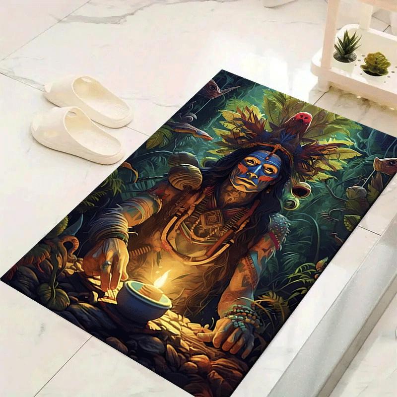 

1pc Ancient Elder Design Indoor Area Rug - Soft, Anti-Slip, and Durable Gaming Room Decor for Bedroom, Living Room 60cm by 90cm