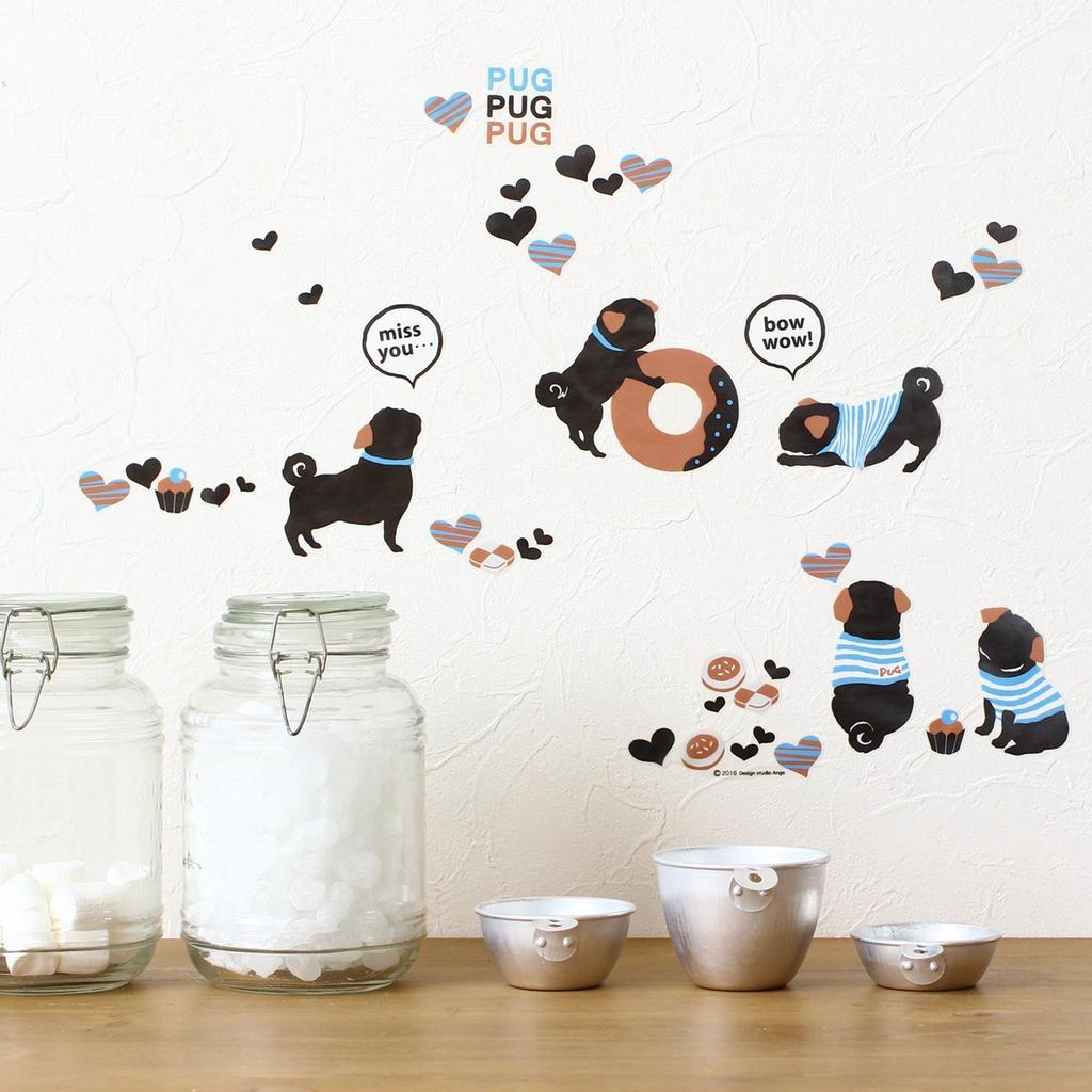 Sankomark Kogyo House Gida Pug Wall Sticker EWS-373