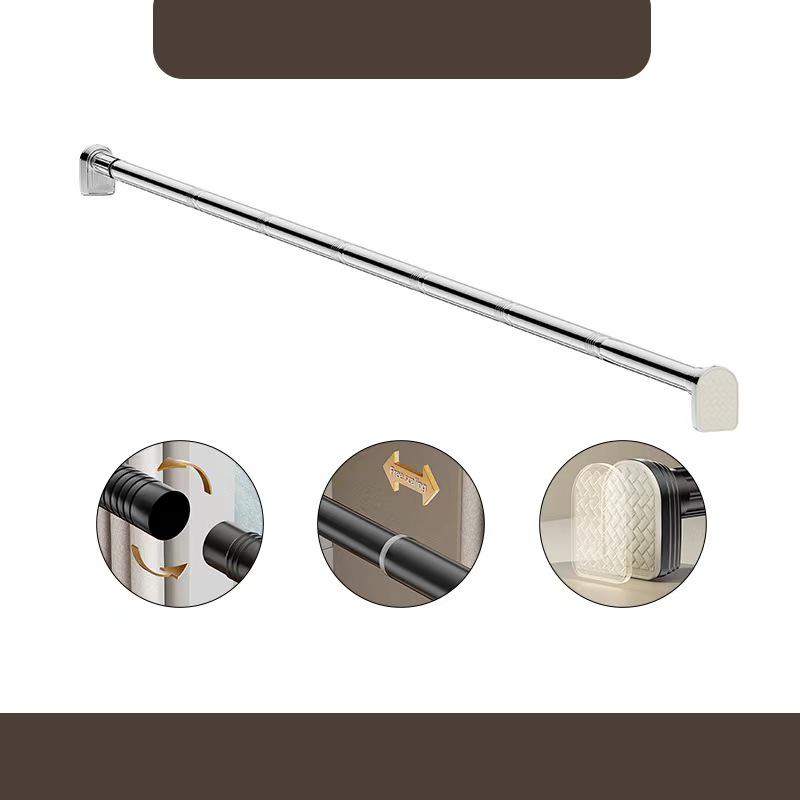 Ausziehbarer Duschvorhangstange aus Edelstahl ohne Bohren für Balkon und Fenster