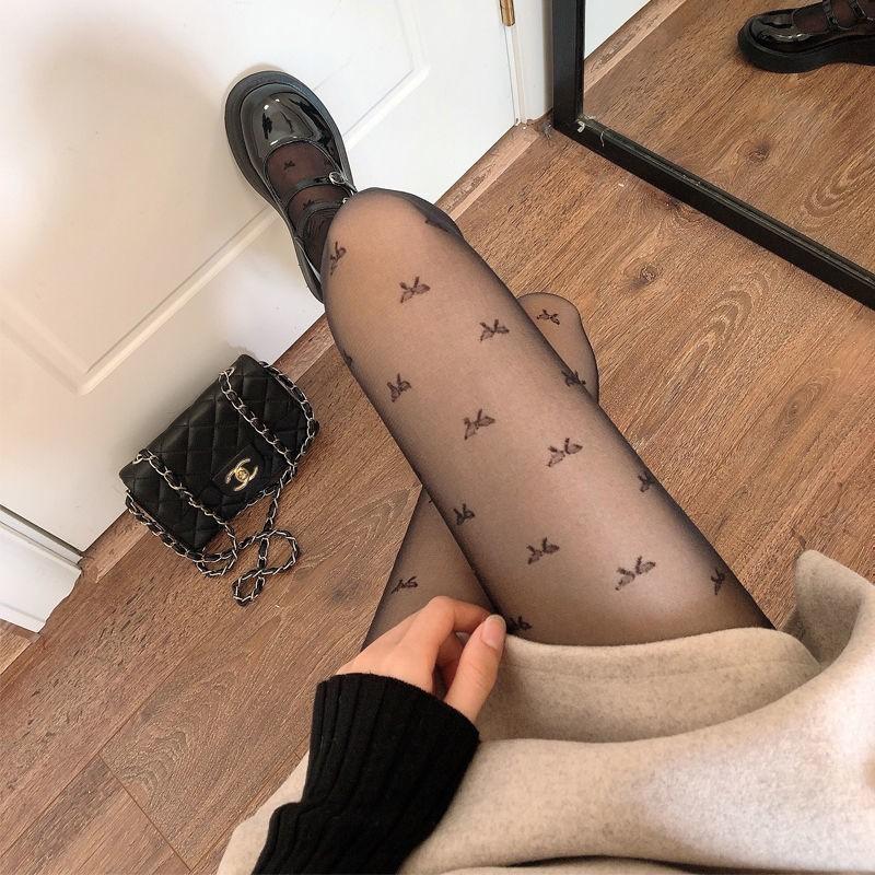 Super bright silver polka dot stockings pantyhose luxury personality thin through jk socks women spring and summer leggings black silk women