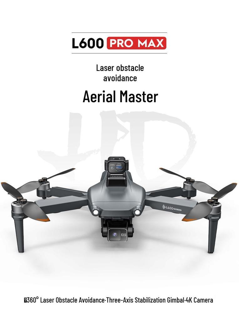 L600 PRO MAX Drone: Three-Axis Gimbal, Electronic Stabilization, Anti-Shake, Laser Obstacle Avoidance.