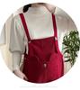 Adjustable Drawstring Maternity Overalls Set with Bubble Sleeve Top for Fall & Winter