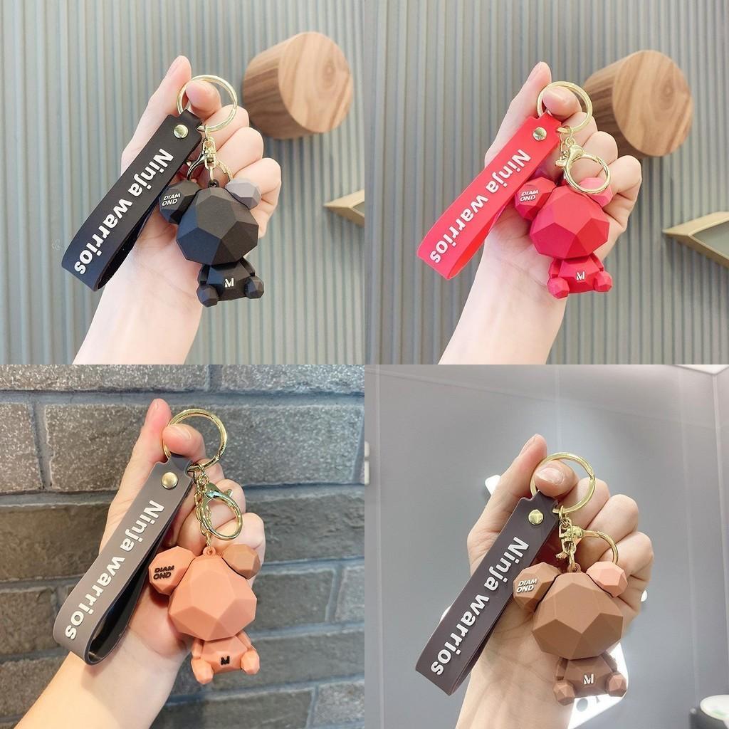 Cute Cartoon Bear Silicone Keychain Creative Bag Pendant Wholesale Key Buckle
