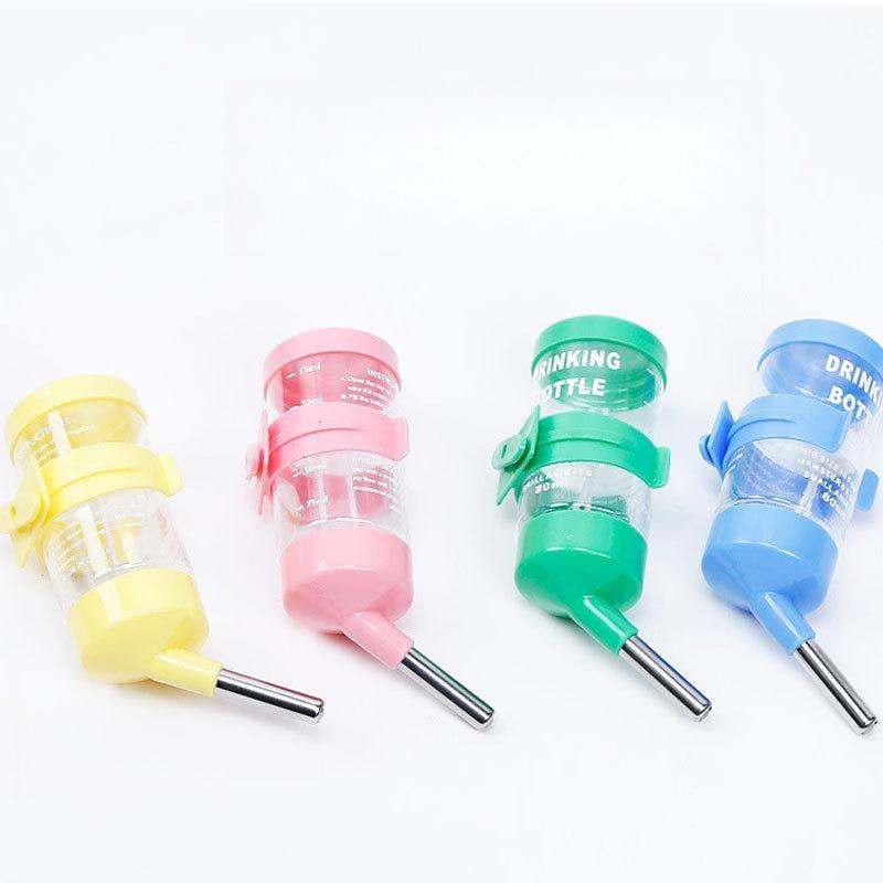 Hanging Small Pet Water Bottle No‑Drip Stainless Steel Spout For Hamster Rabbit Guinea Pig Cage