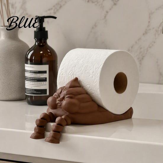 Black And Brown Paper Holder Funny Poop Towel Holder Creative 3D Printed Roll Practical Bathroom Storage Stand Stable Base Decorative Dispenser for