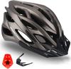 BASECAMP Bicycle Helmet for LED Road Bike Cycling Ultra with Sun Insect Spare Battery CPSC for Men and Large Adults, Light, Helmet, Helmet,