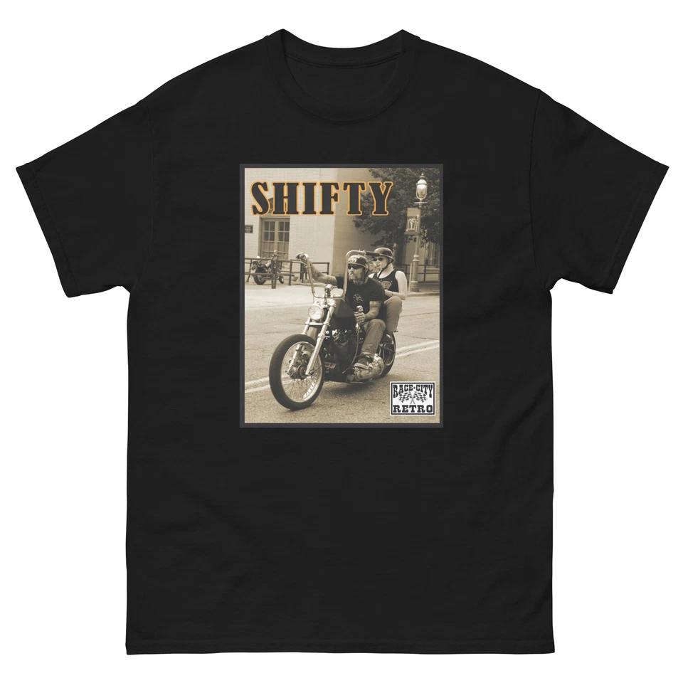 SHIFTY MOTORCYCLE BOBBER CHOPPER T-Shirt by RACE CITY RETRO L