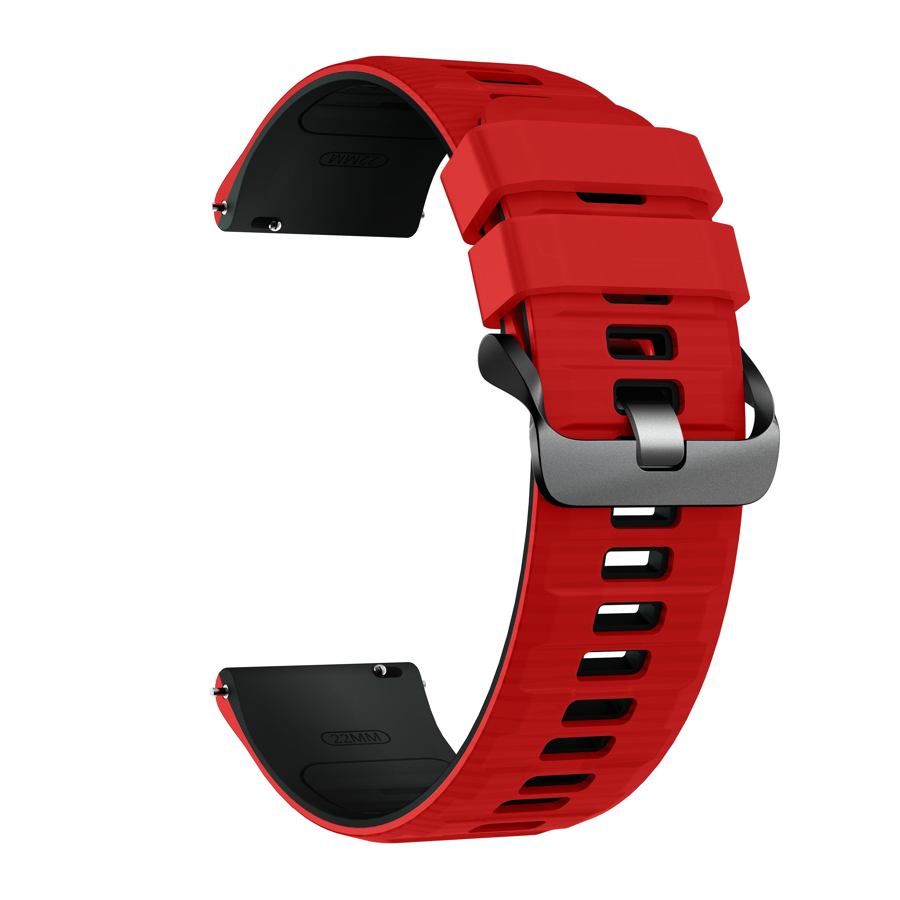 

Quick Release 22mm Strap For Garmin Venu 4 3 2 45mm / Forerunner 570 47mm 265 255 Music Two-Tone Silicone Watch Band Bracelet 22mm красный черный