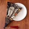 Faltbarer Weißer Spitzenfächer Handheld Lolita Cosplay Barock Rose Schwarz Faltbarer Vintage-Fächer für Party Hochzeit Tanz Dekoration