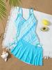 2025 New Women's Sporty Two-Piece Swimsuit: Boyleg Pants, Conservative, Fresh Style for Hot Springs