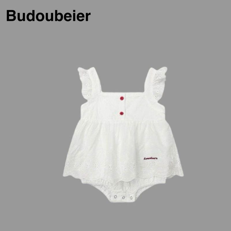 

British Baby Clothes, Summer Thin Style, Sweet Romper for Baby Girls, Cute for Small Babies, Full Month, 100 Days Old White 59 cm
