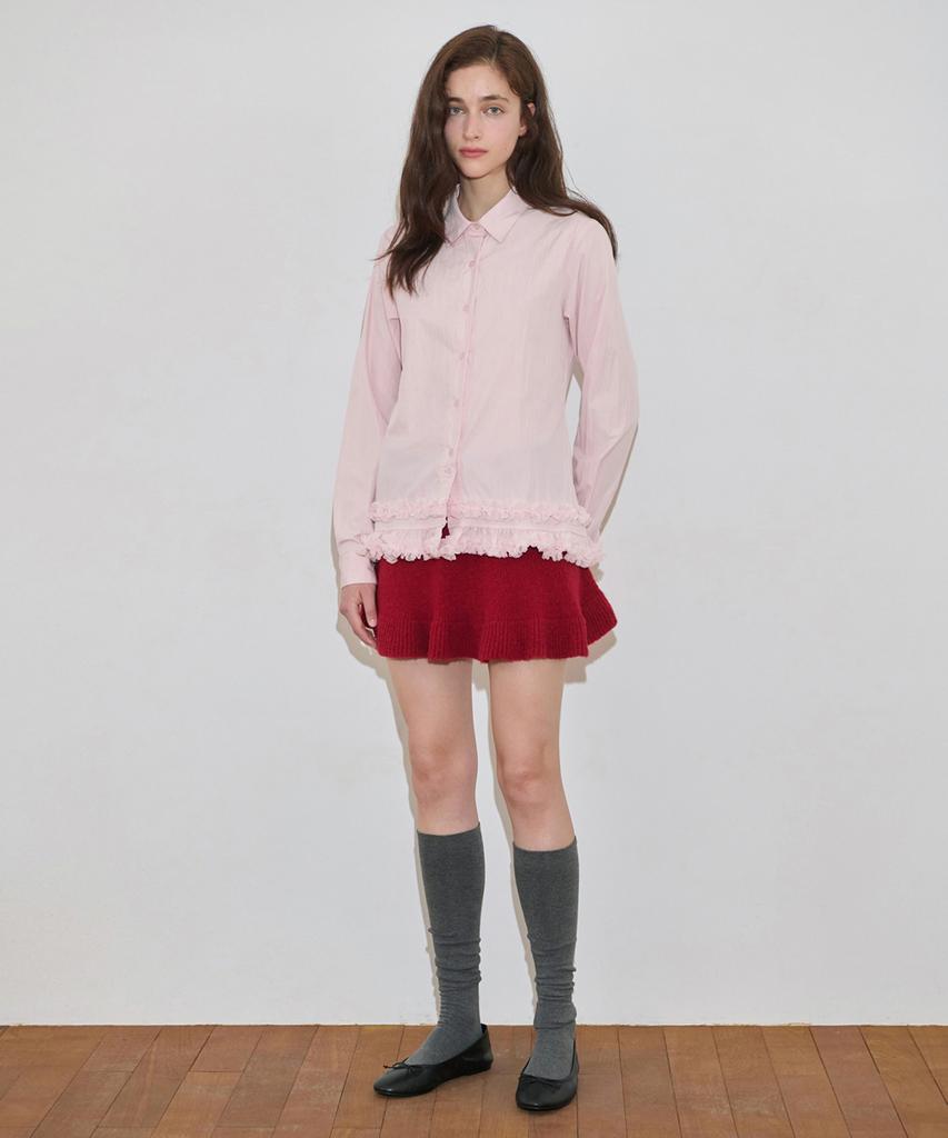 Sinun Flare Knit Skirt & Cape (Red)