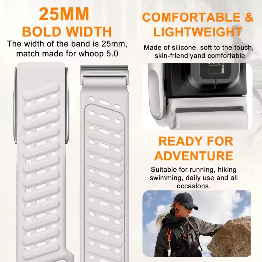 Silicone Soft Compatible For WHOOP 5.0/5.0 MG SportFlex Wrist Band Soft-Touch Breathable Adjustable Rubber Band Accessories