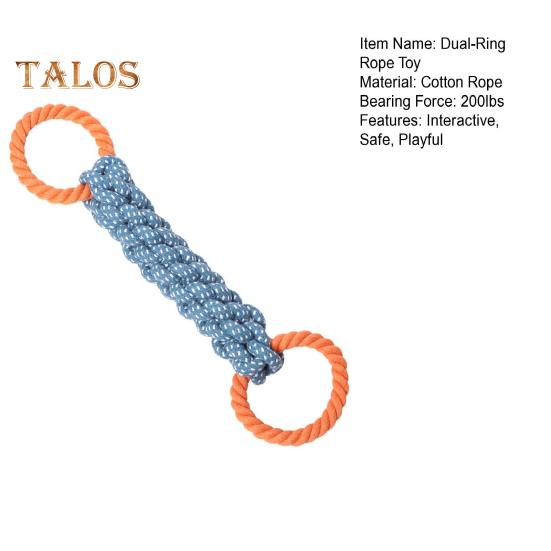 Hundeseilspielzeug mit Doppelring, interaktives Tauziehen-Hundespielzeug, bissfestes, robustes Hundeseilspielzeug für mittelgroße bis große Hunderassen