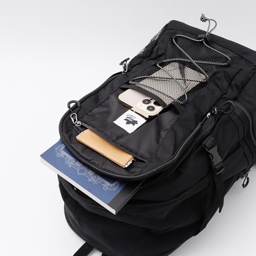Logo Spark Expandable Bungee Cord Backpack, Black, Large