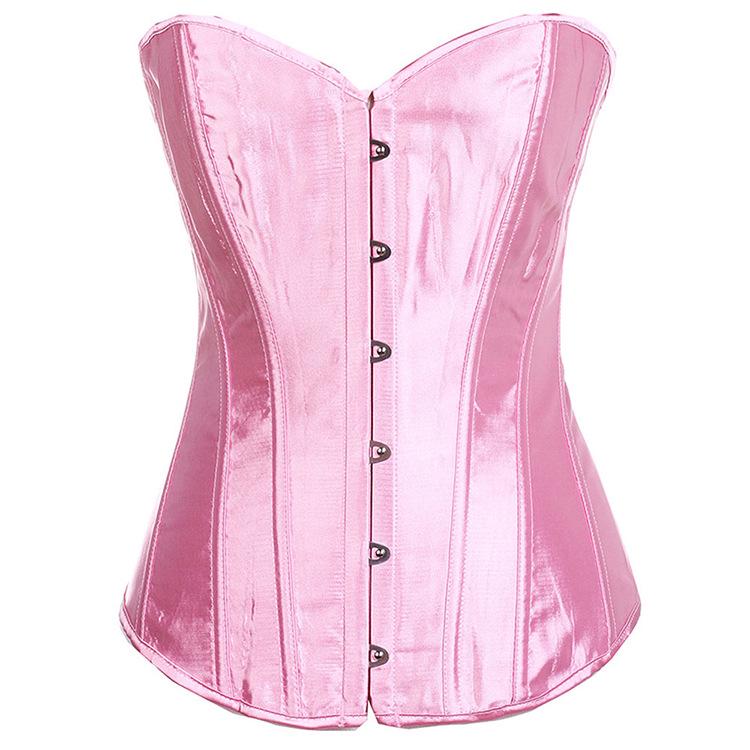 Corset satinat push-up cu control abdominal și tanga