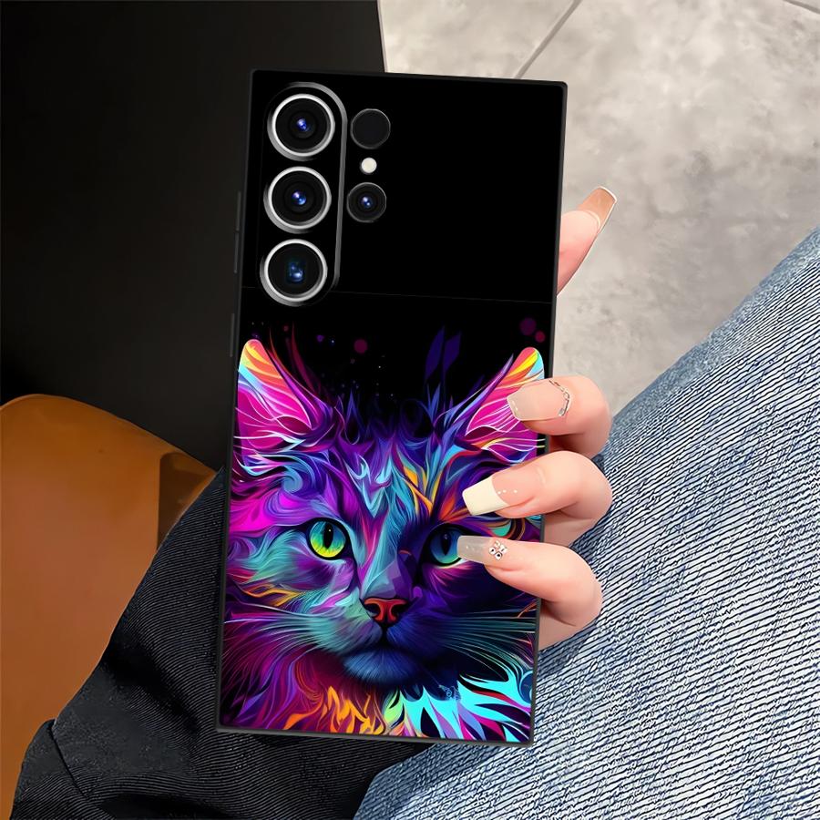 

Крутой Цветной Кот Funda Чехол для Телефона для Samsung Galaxy S26 Ultra S23 S20 Ultra Note 20 8 9 10 S21 FE S10 S9 S25 Plus S24 Galaxy S21 5G