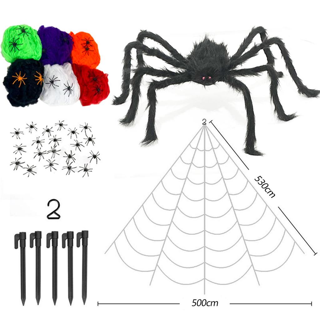 1pc Giant Spider Web Halloween Decoration Outdoor Courtyard and Lawn Spider Web Terror Courtyard Decoration Design
