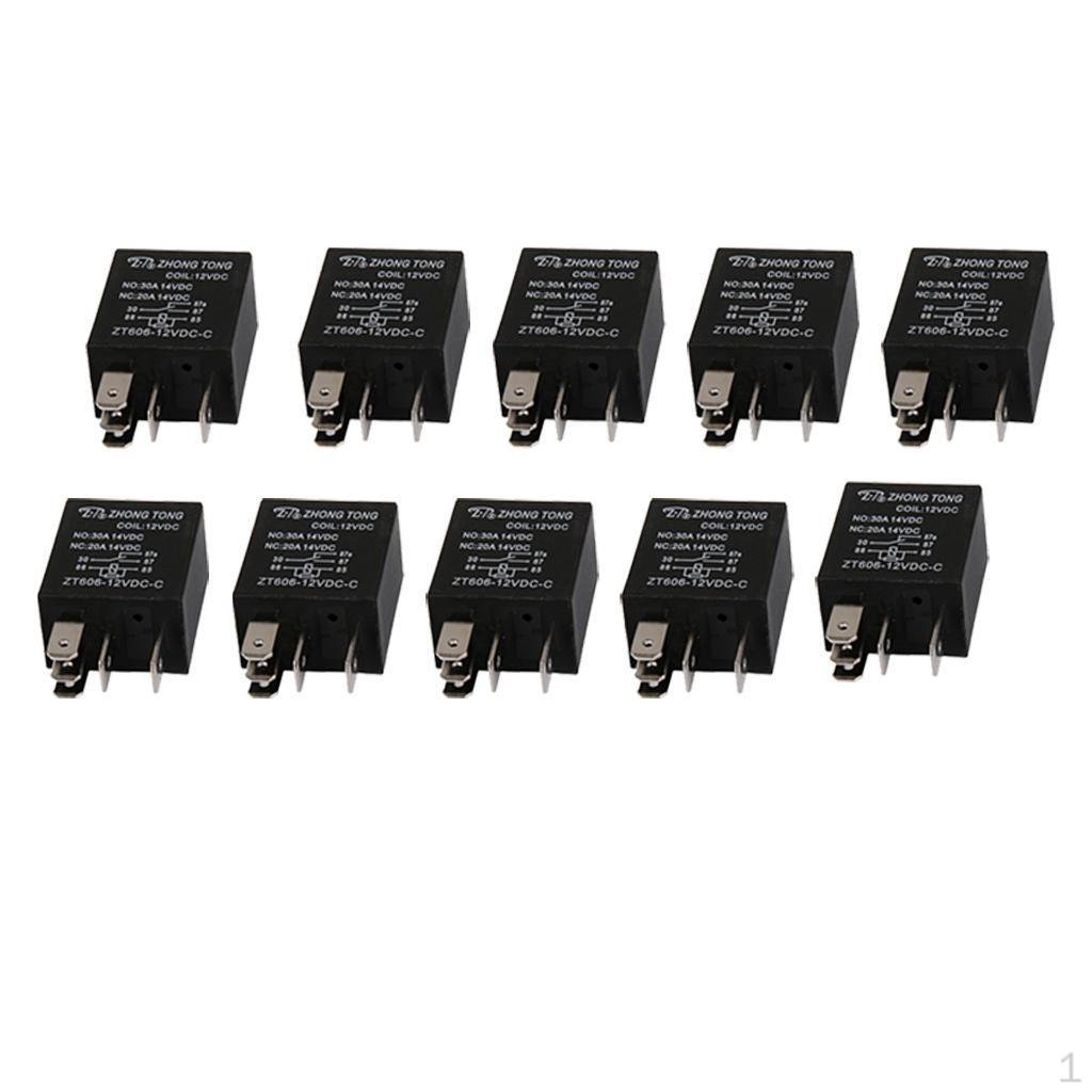 

Pack of 10 Car Truck Auto Automotive DC 12A/30 SPDT Relay Relays 5 Pin 5P