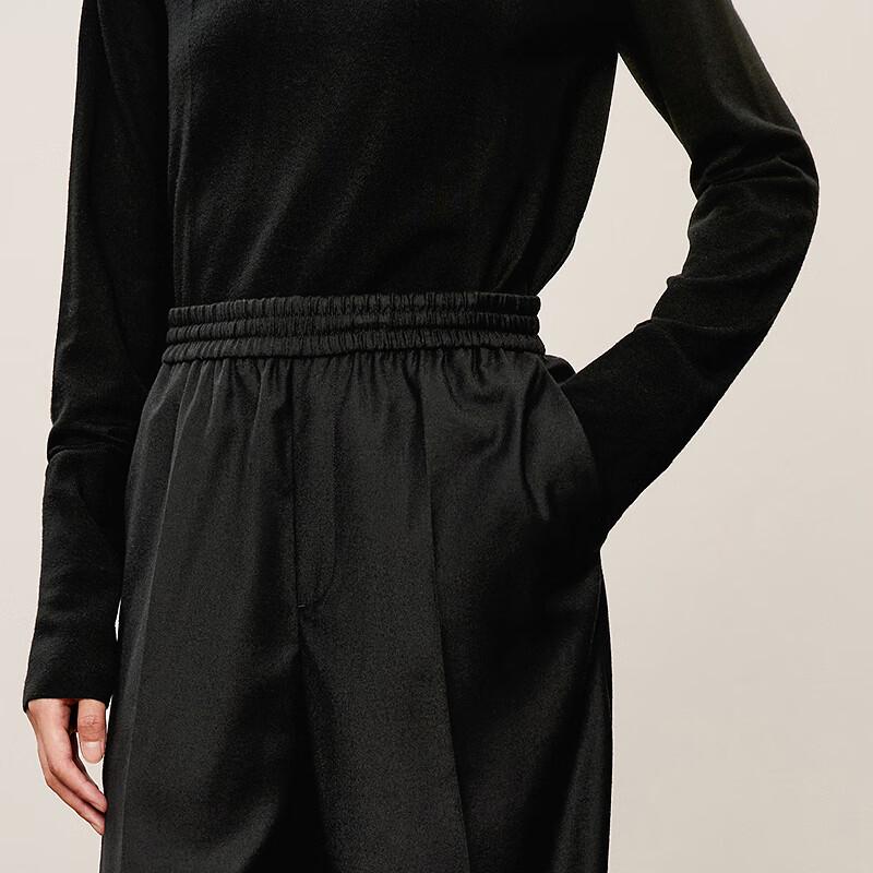 LESS 2024 Autumn Loose Lamb Wool Wide-leg Pants