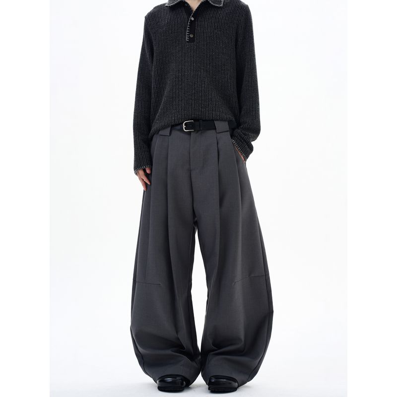 Kisko Basic Cleanfit Casual Straight-Leg Trousers for Commuting, Unisex, High-End American Style Loose Straight-Leg Pants