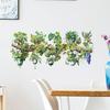 Waterproof Wall Sticker Green Vine Stump Potted Plant Decorative Decals  Livingroom