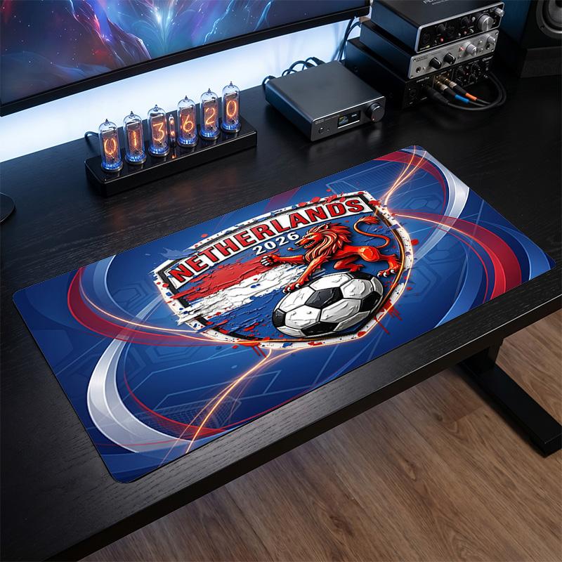 Netherlands Football Crest Mouse Pad, Extended Non Slip Rubber Desk Mat for Gaming Office Laptop Fan Gift