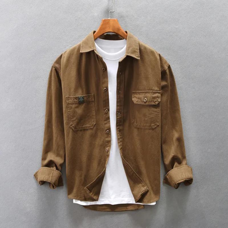 Мужские рубашки-карго в японском стиле с квадратным воротником — фото 9