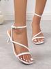 Summer One Line Sandals, High Heels, Women's Thin Heels, Open Toe, Versatile