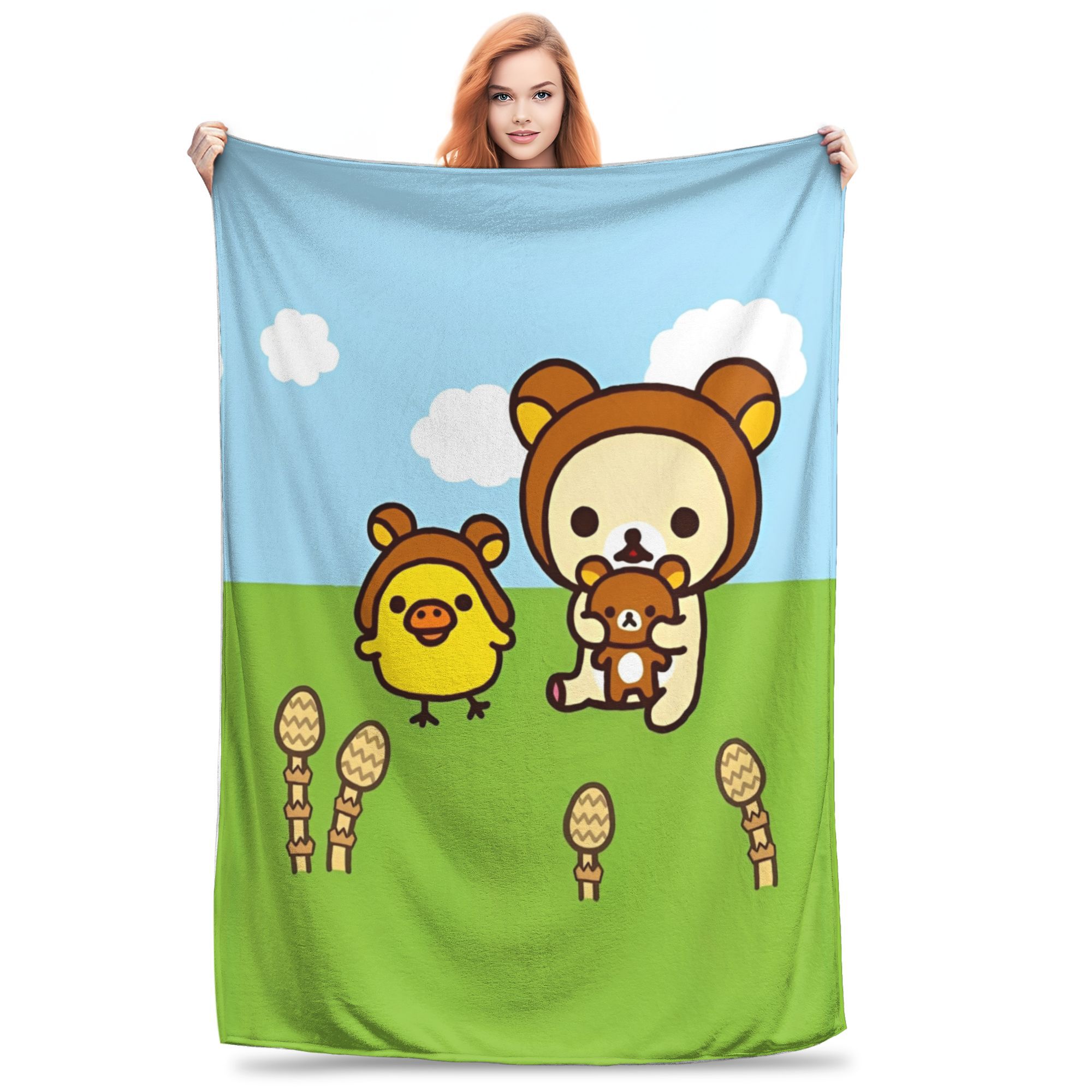

Rilakkuma Print Blanket For Men Women Super Soft Cozy Throw Blankets for Sofa 50x60 Inches Multi-size 200x150cm 80x60in