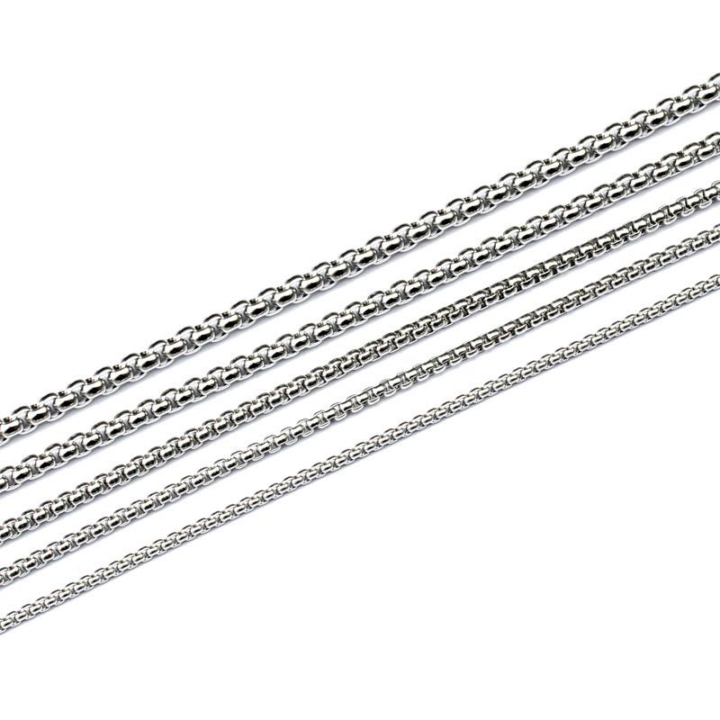 Stainless Steel Pearl Necklace with Titanium Thick Chain - Men's Minimalist Snake Bone Design