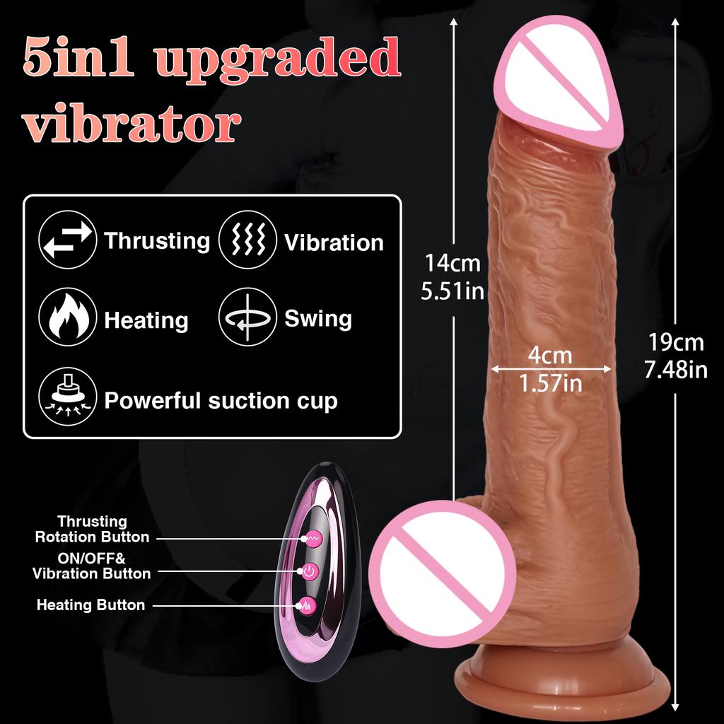 Realistic Dildo Vibrator Telescopic Penis Sex Toys Thrusting Heating For Women Masturbation Sexy Adult Penetration Anal Dildos