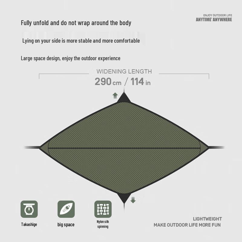 Outdoor Anti-Rollover Hammock with Mosquito Net