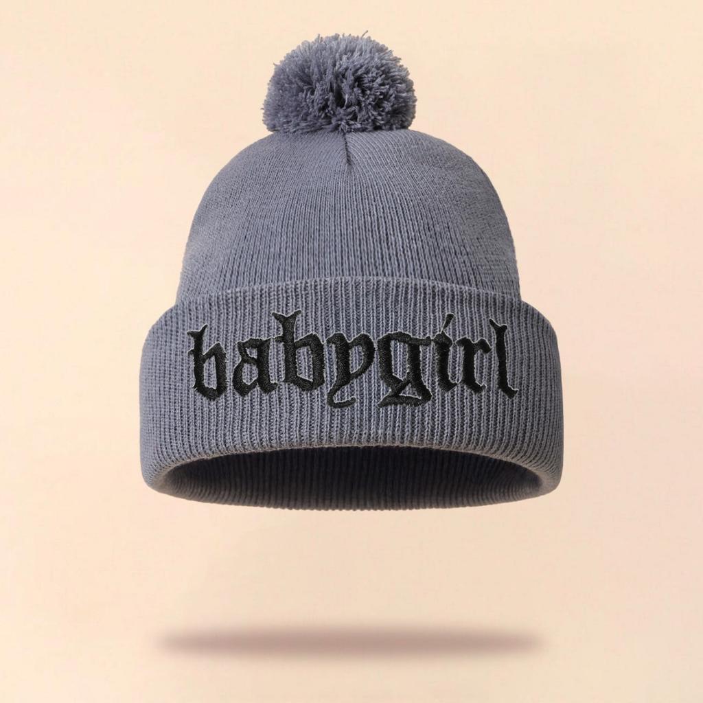 Autumn And Winter Thin Knitted Hat Men'S And Women'S Embroidered Wool Cold Hat Student Shopping Sweet Cute Pullover Hat