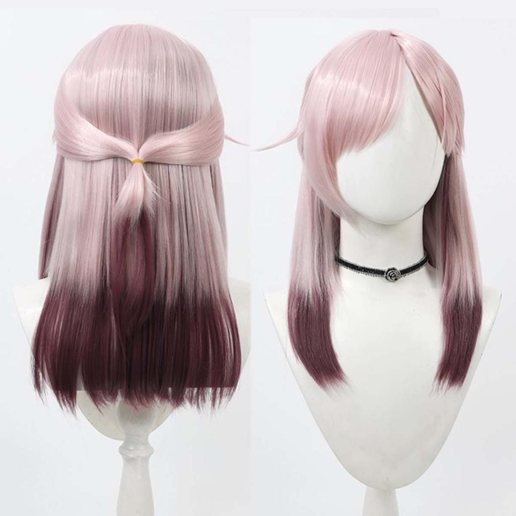 Women Anime Honobono Keitoin Cosplay Long Pink Mixed Heat Resistant Hair Wig IDOL-012
