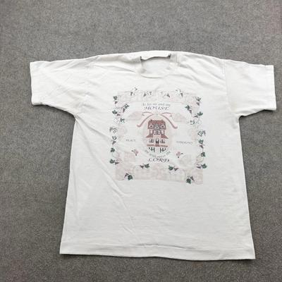 Vintage Religiöses Hemd Herren Groß Weiß USA Christlich Bibelvers 90er Jahre