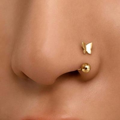 1pc Cute Butterfly Nose Ring, Minimally Exquisite Perforated Jewelry