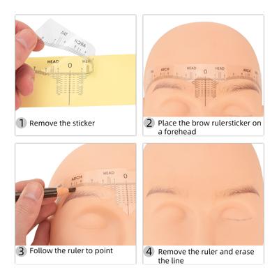 10PCS Eyebrow Ruler Sticker Disposable Eyebrow Stencil Microblading Ruler Eyebrow Shape Kit for