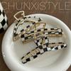 Korean Style Checkered Metal Claw Hair Clip