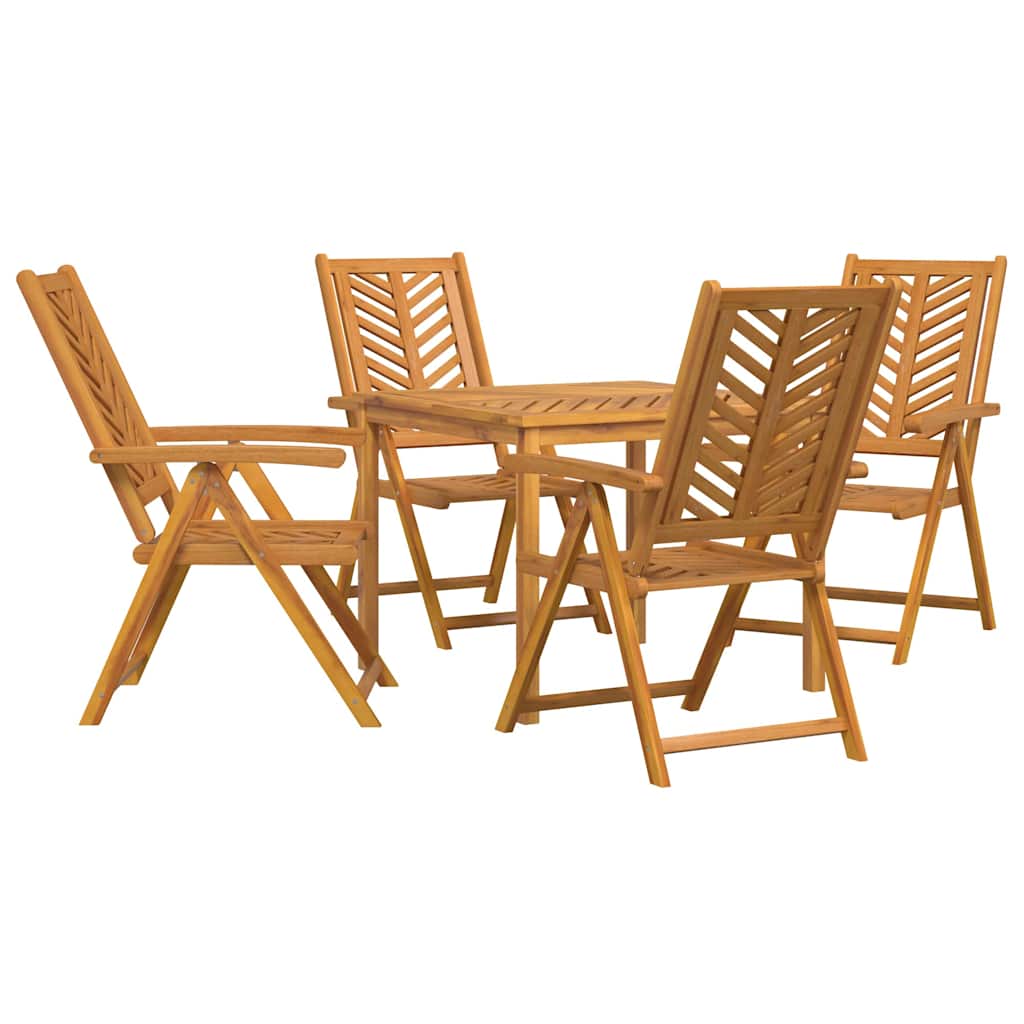 Garden Dining Set 5 pcs Brown Solid Acacia Wood