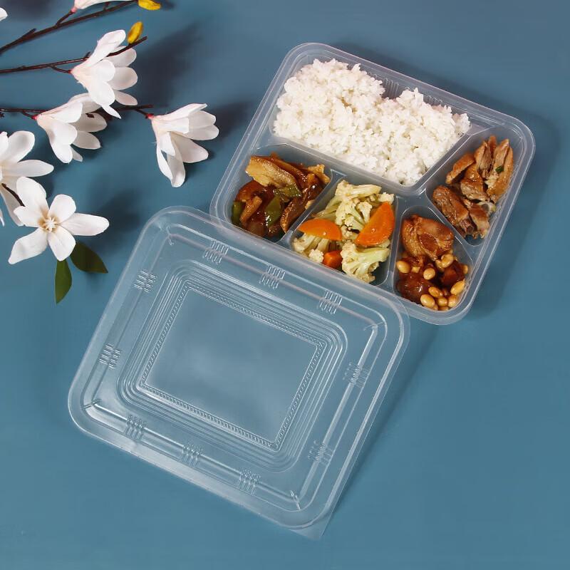 Horned Pansy Divided Disposable Plastic Lunch Boxes